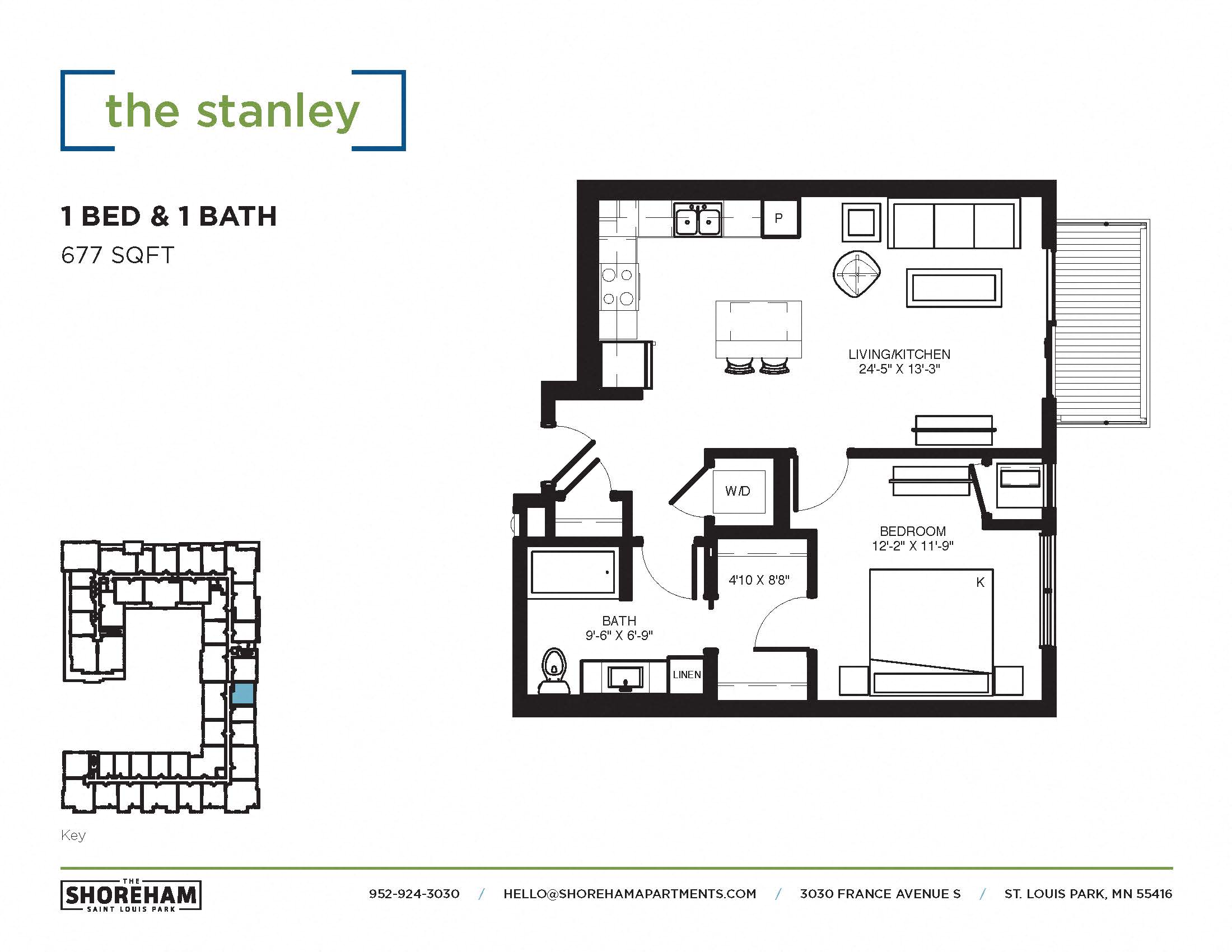 The Stanley Floor plan at The Shoreham, St. Louis Park